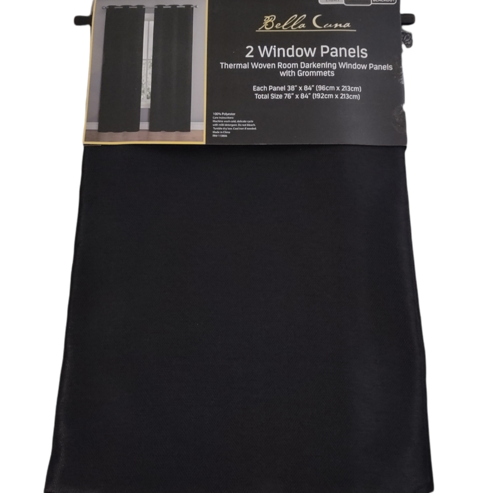 Bella Luna Thermal Woven Room Darkening 2 Window Panels